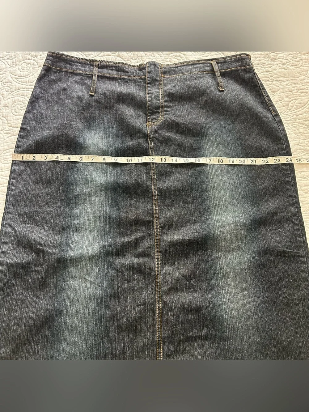 Y2K Zoey Beth Denim Maxi Skirt Women’s 2X Stretch Blue Denim Western Modest 90s